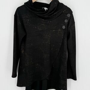 Scapa Lauren Perre Long Sleeve Black Top Me Fly Away Front Size Large